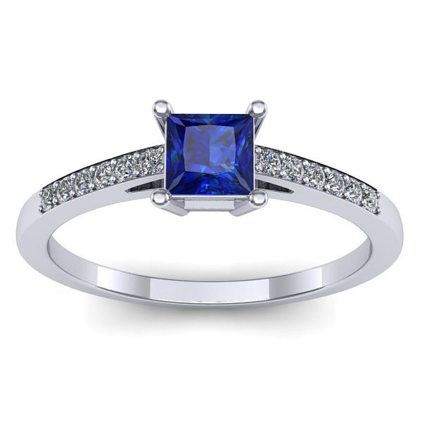 Inel logodna cu safir patrat