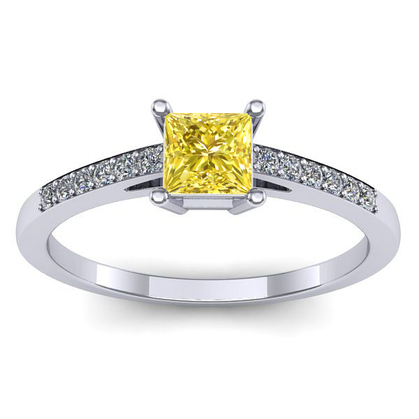 Inel de logodna cu safir galben patrat