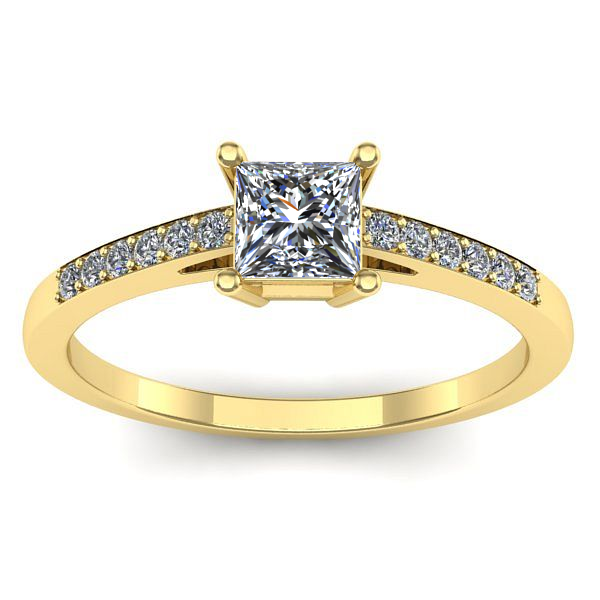 Inel cu safir alb patrat