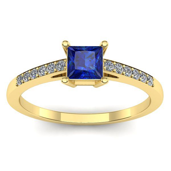 Inel de logodna cu safir patrat