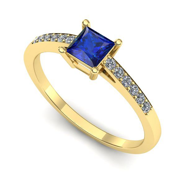 Inel de logodna din aur galben cu safir