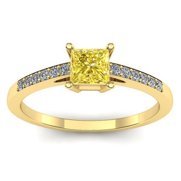 Inel de logodna cu safir galben patrat