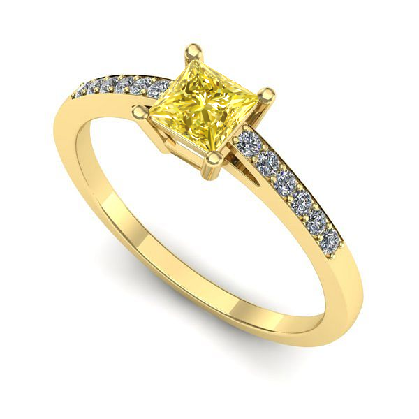 Inel din aur galben cu safir galben