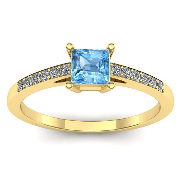 Inel de logodna cu topaz blue patrat