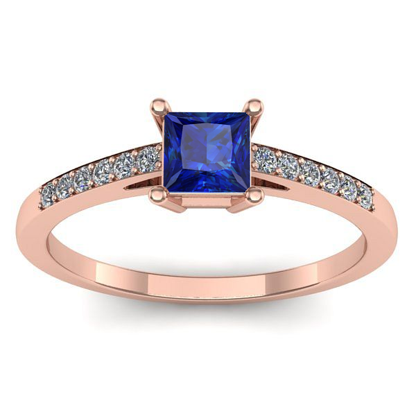 Inel logodna cu safir patrat