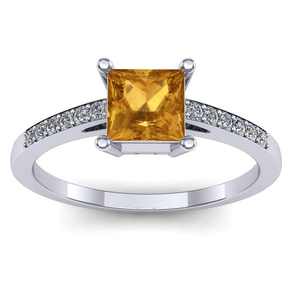 Inel de logodna cu citrin patrat