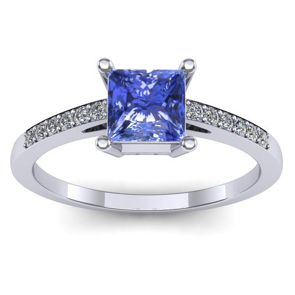 Inel cu tanzanit patrat