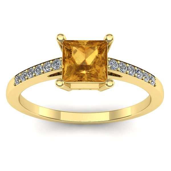 Inel de logodna cu citrin patrat
