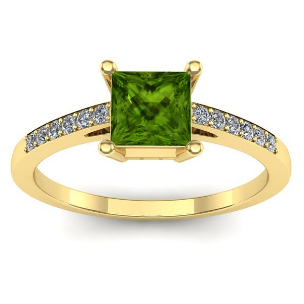 Inel logodna cu peridot patrat