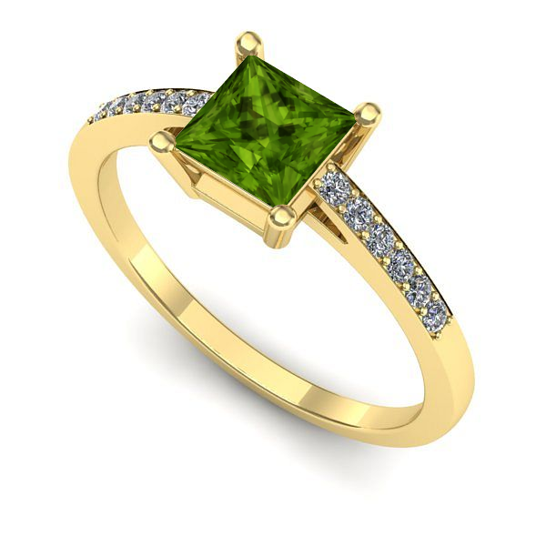 Inel din aur galben cu peridot