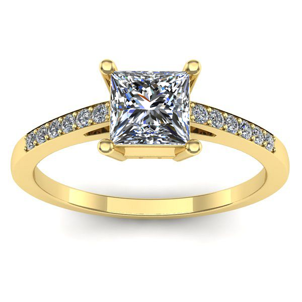 Inel logodna cu safir alb patrat