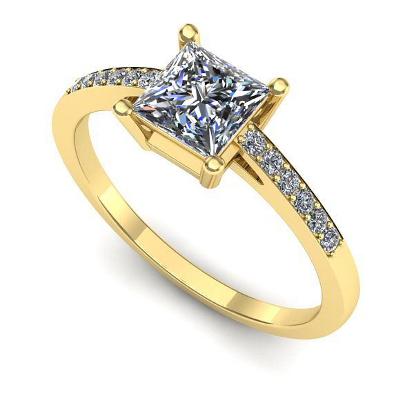 Inel logodna din aur galben cu safir alb