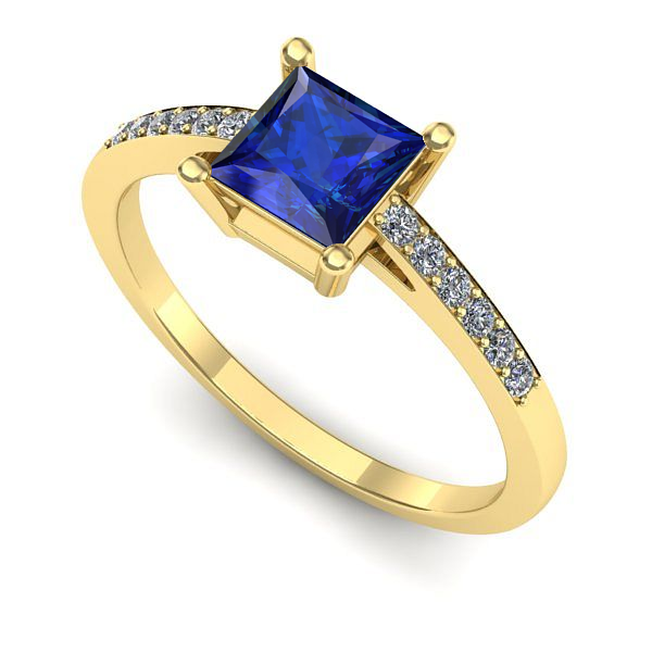 Inel de logodna din aur galben cu safir