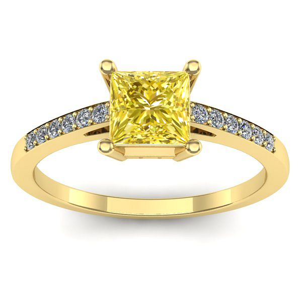 Inel cu safir galben patrat