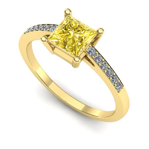 Inel din aur galben cu safir galben