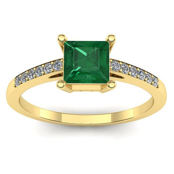 Inel logodna cu smarald patrat