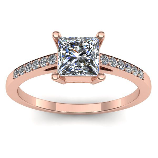 Inel logodna cu diamant de laborator patrat