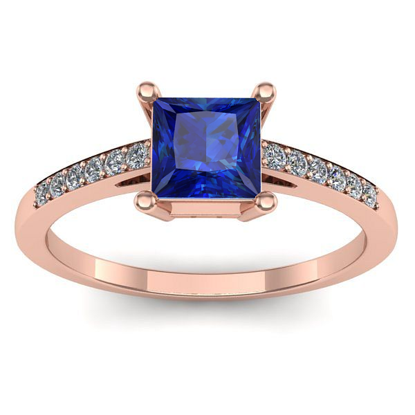 Inel de logodna cu safir patrat