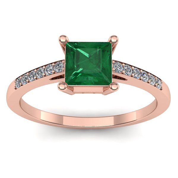 Inel de logodna cu smarald patrat