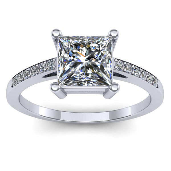 Inel cu diamant de laborator patrat