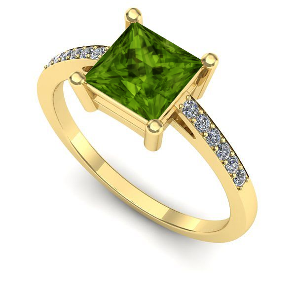 Inel din aur galben cu peridot