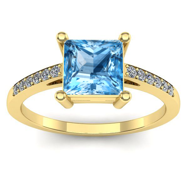 Inel de logodna cu topaz blue patrat