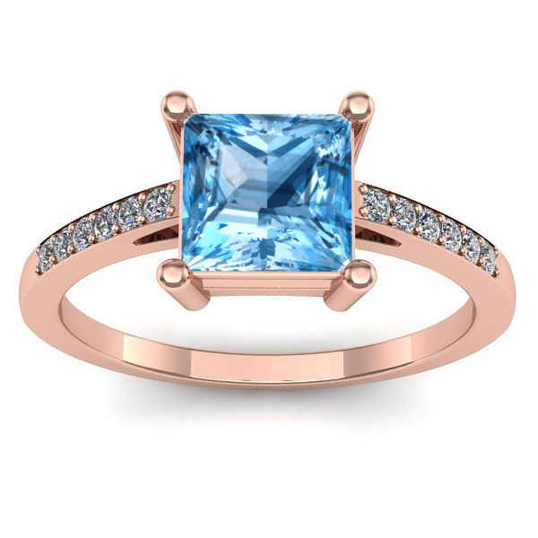 Inel cu topaz blue patrat