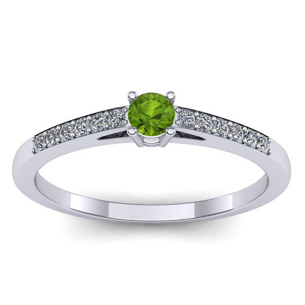 Inel logodna cu peridot rotund