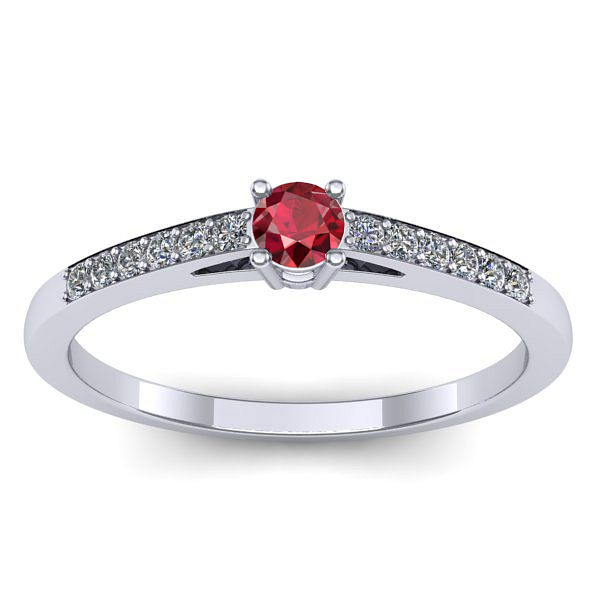 Inel de logodna cu rubin rotund
