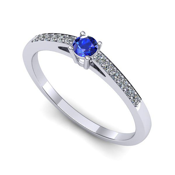 Inel din aur alb cu safir