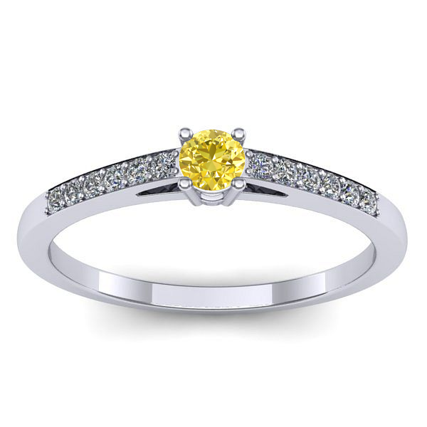 Inel cu safir galben rotund