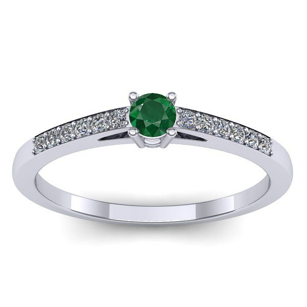 Inel cu smarald rotund