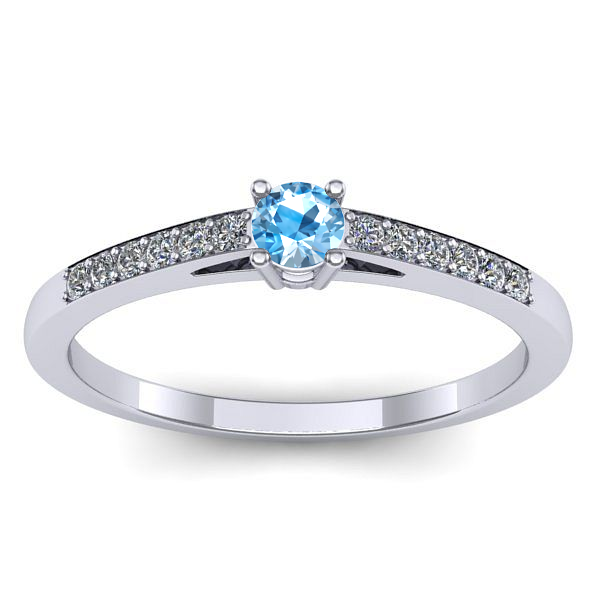 Inel de logodna cu topaz blue rotund