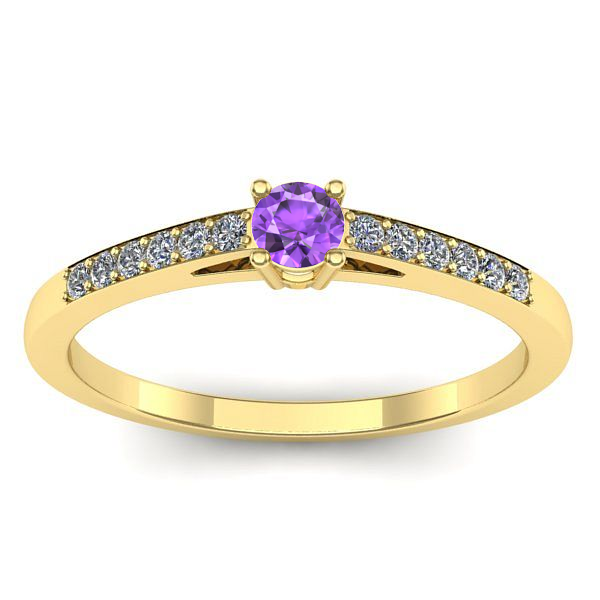 Inel de logodna cu ametist rotund