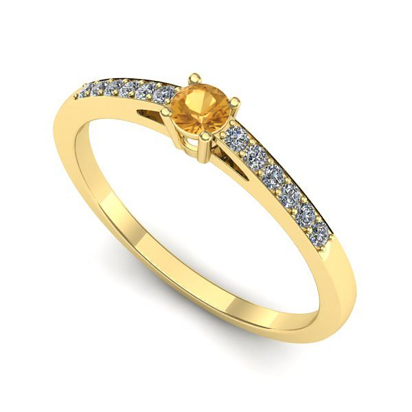 Inel din aur galben cu citrin