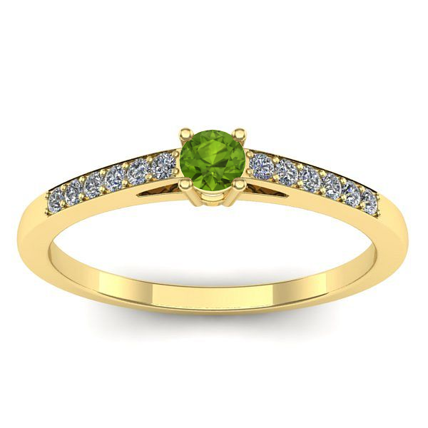 Inel de logodna cu peridot rotund