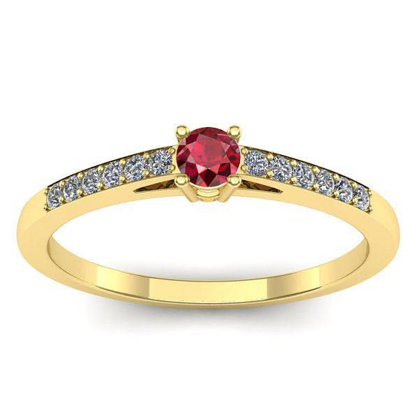 Inel cu rubin rotund