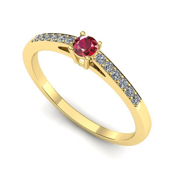 Inel din aur galben cu rubin