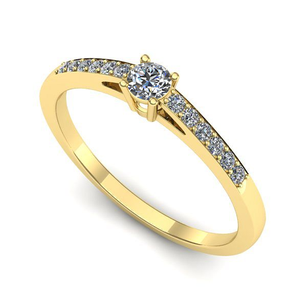 Inel logodna din aur galben cu safir alb