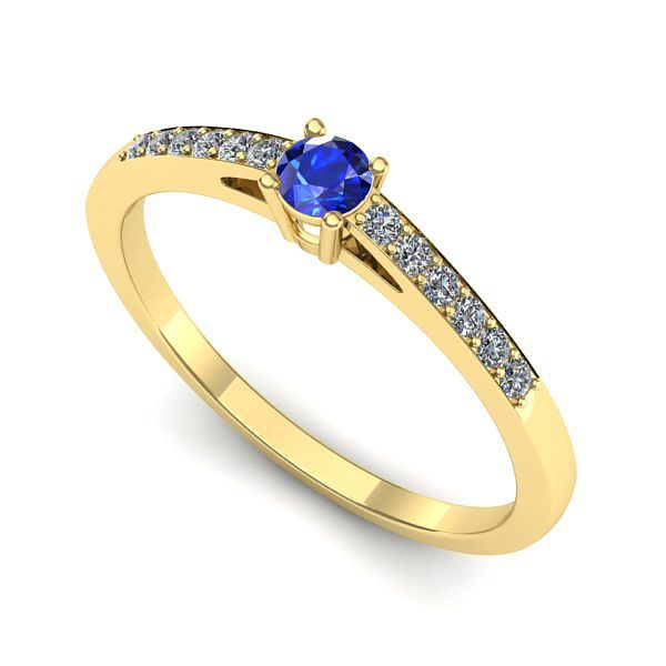 Inel de logodna din aur galben cu safir