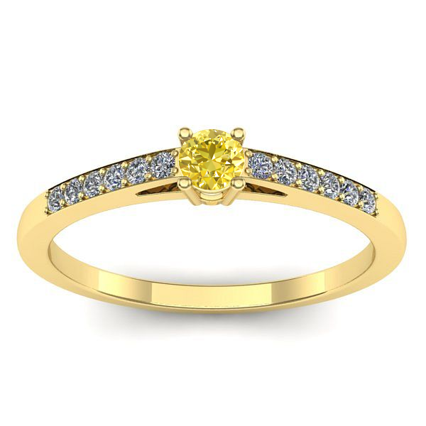 Inel logodna cu safir galben rotund