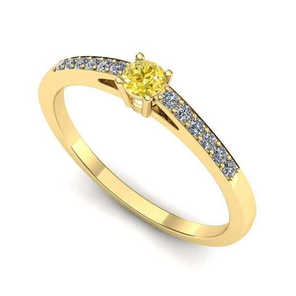 Inel de logodna din aur galben cu safir galben