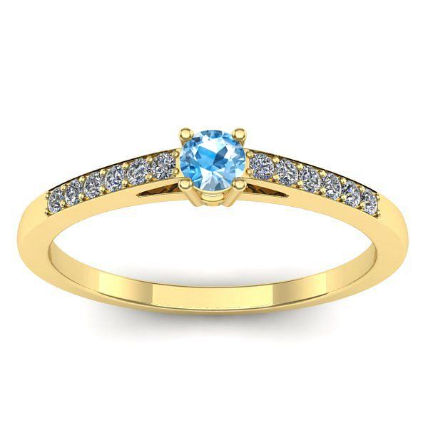 Inel cu topaz blue rotund