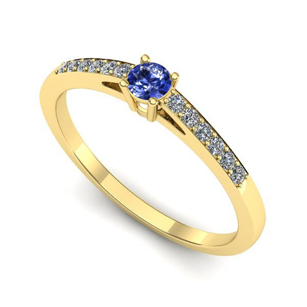 Inel de logodna din aur galben cu tanzanit