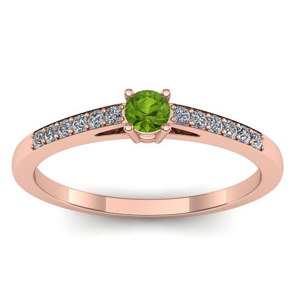 Inel cu peridot rotund