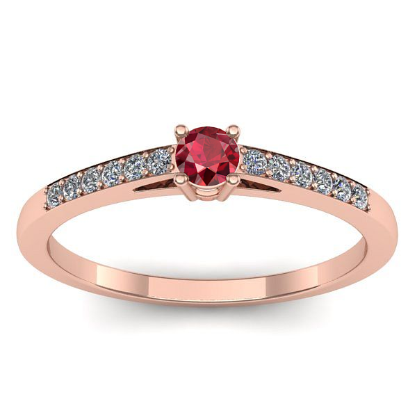 Inel logodna cu rubin rotund