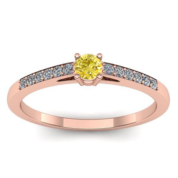 Inel cu safir galben rotund