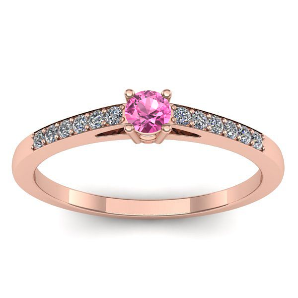 Inel cu safir roz rotund