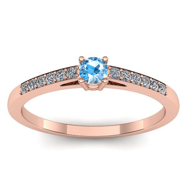 Inel cu topaz blue rotund
