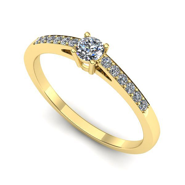 Inel de logodna din aur galben cu diamant